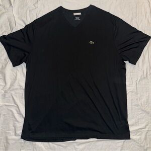 Lacoste Black Short Sleeve Pima Cotton V-Neck Jersey T-Shirt 3XB/10